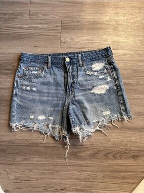 American Eagle Outfitters Distressed Blue Denim Jean Shorts